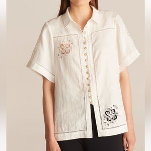 Rebecca Taylor CROCHET DIAMOND BLOUSE